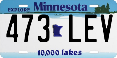 MN license plate 473LEV