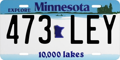 MN license plate 473LEY