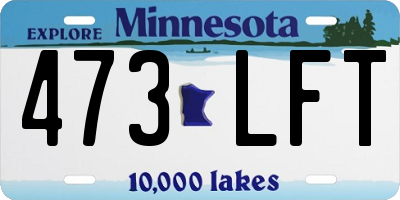 MN license plate 473LFT