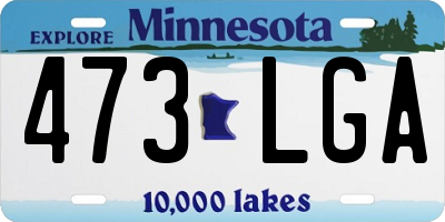 MN license plate 473LGA
