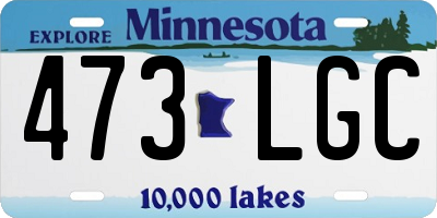 MN license plate 473LGC