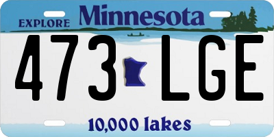 MN license plate 473LGE