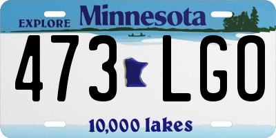 MN license plate 473LGO