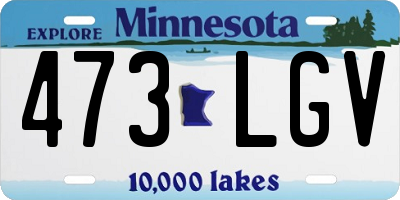 MN license plate 473LGV