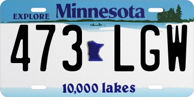 MN license plate 473LGW