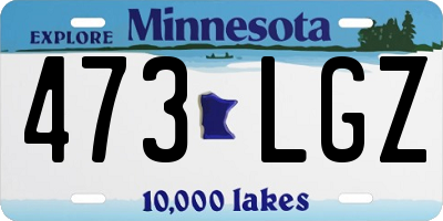 MN license plate 473LGZ