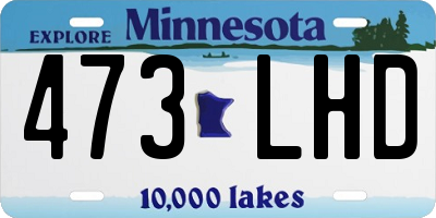 MN license plate 473LHD