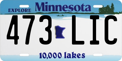 MN license plate 473LIC