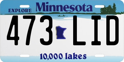 MN license plate 473LID
