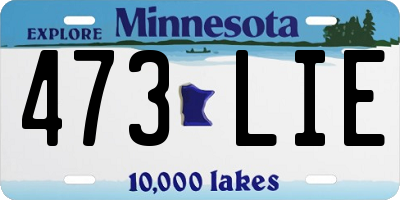 MN license plate 473LIE