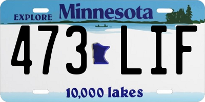 MN license plate 473LIF