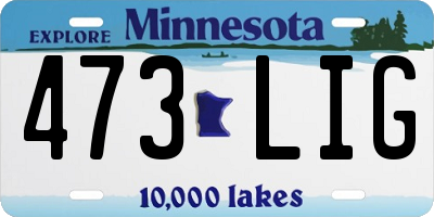 MN license plate 473LIG