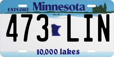 MN license plate 473LIN