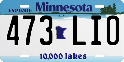 MN license plate 473LIO