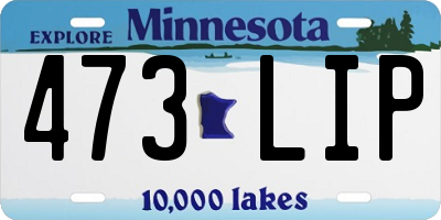 MN license plate 473LIP