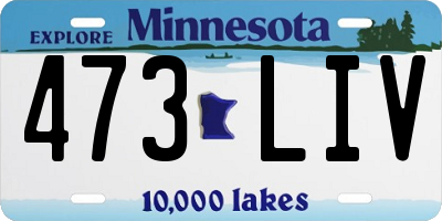MN license plate 473LIV