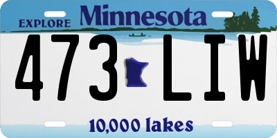 MN license plate 473LIW
