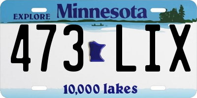 MN license plate 473LIX
