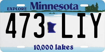 MN license plate 473LIY