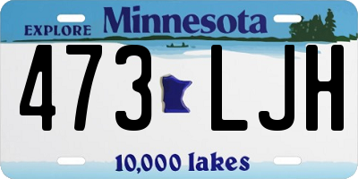 MN license plate 473LJH