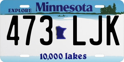 MN license plate 473LJK