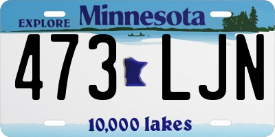 MN license plate 473LJN