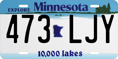 MN license plate 473LJY