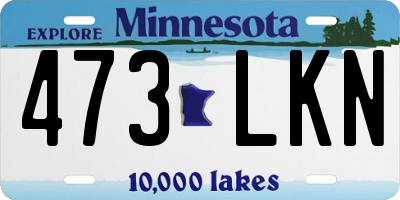 MN license plate 473LKN