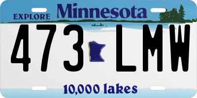 MN license plate 473LMW