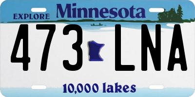 MN license plate 473LNA