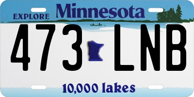 MN license plate 473LNB
