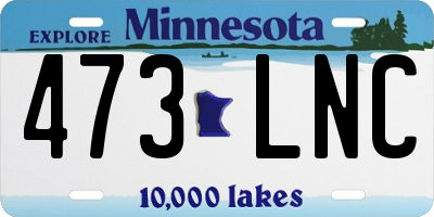 MN license plate 473LNC