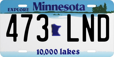 MN license plate 473LND