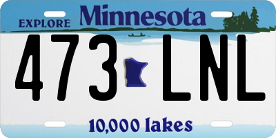 MN license plate 473LNL