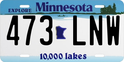 MN license plate 473LNW