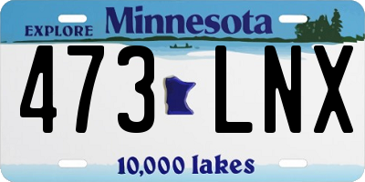 MN license plate 473LNX