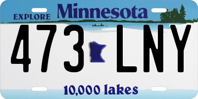 MN license plate 473LNY
