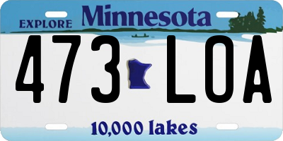 MN license plate 473LOA