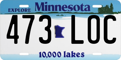 MN license plate 473LOC