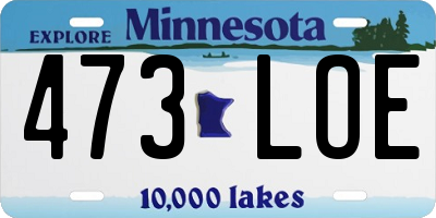 MN license plate 473LOE