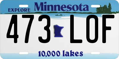 MN license plate 473LOF