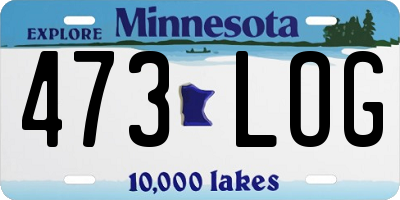 MN license plate 473LOG