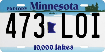 MN license plate 473LOI