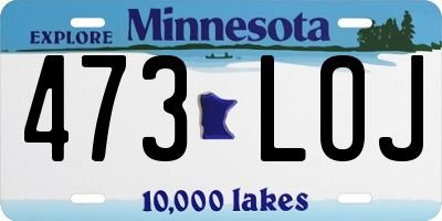MN license plate 473LOJ