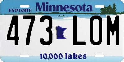 MN license plate 473LOM