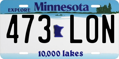 MN license plate 473LON