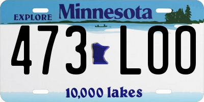 MN license plate 473LOO