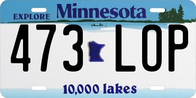 MN license plate 473LOP