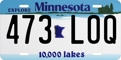 MN license plate 473LOQ