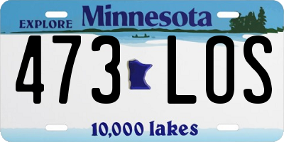 MN license plate 473LOS